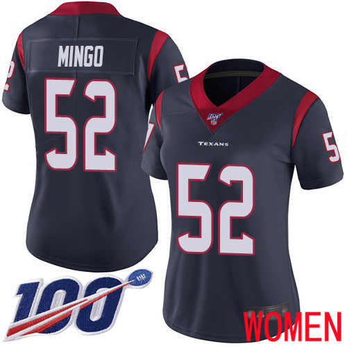 Houston Texans Limited Navy Blue Women Barkevious Mingo Home Jersey NFL Football #52 100th Season Vapor Untouchable